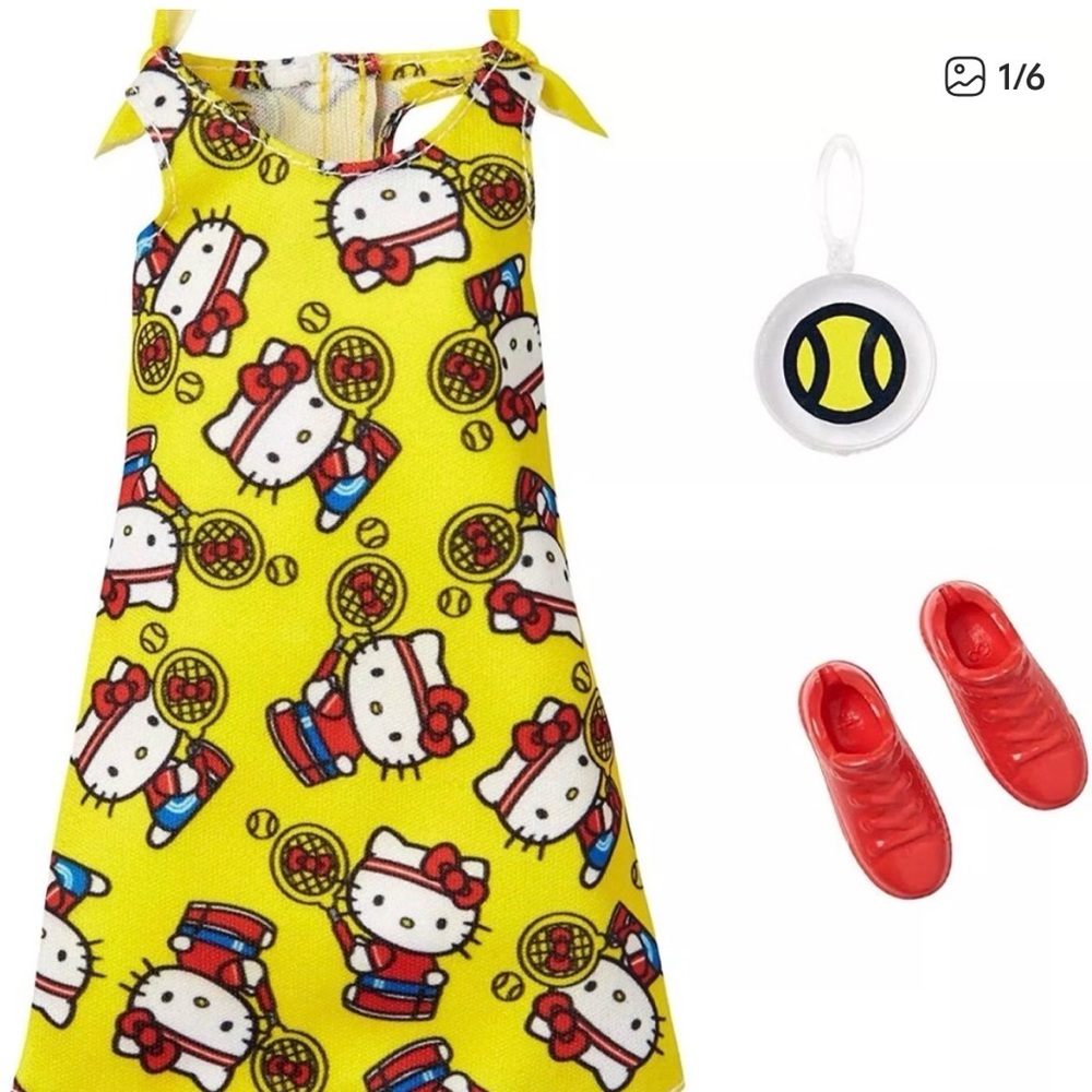 Barbie Hello Kitty Dress Fashion Pack 2019 Mattel Yellow Outfit NIB